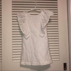 Girls white flower lace dress